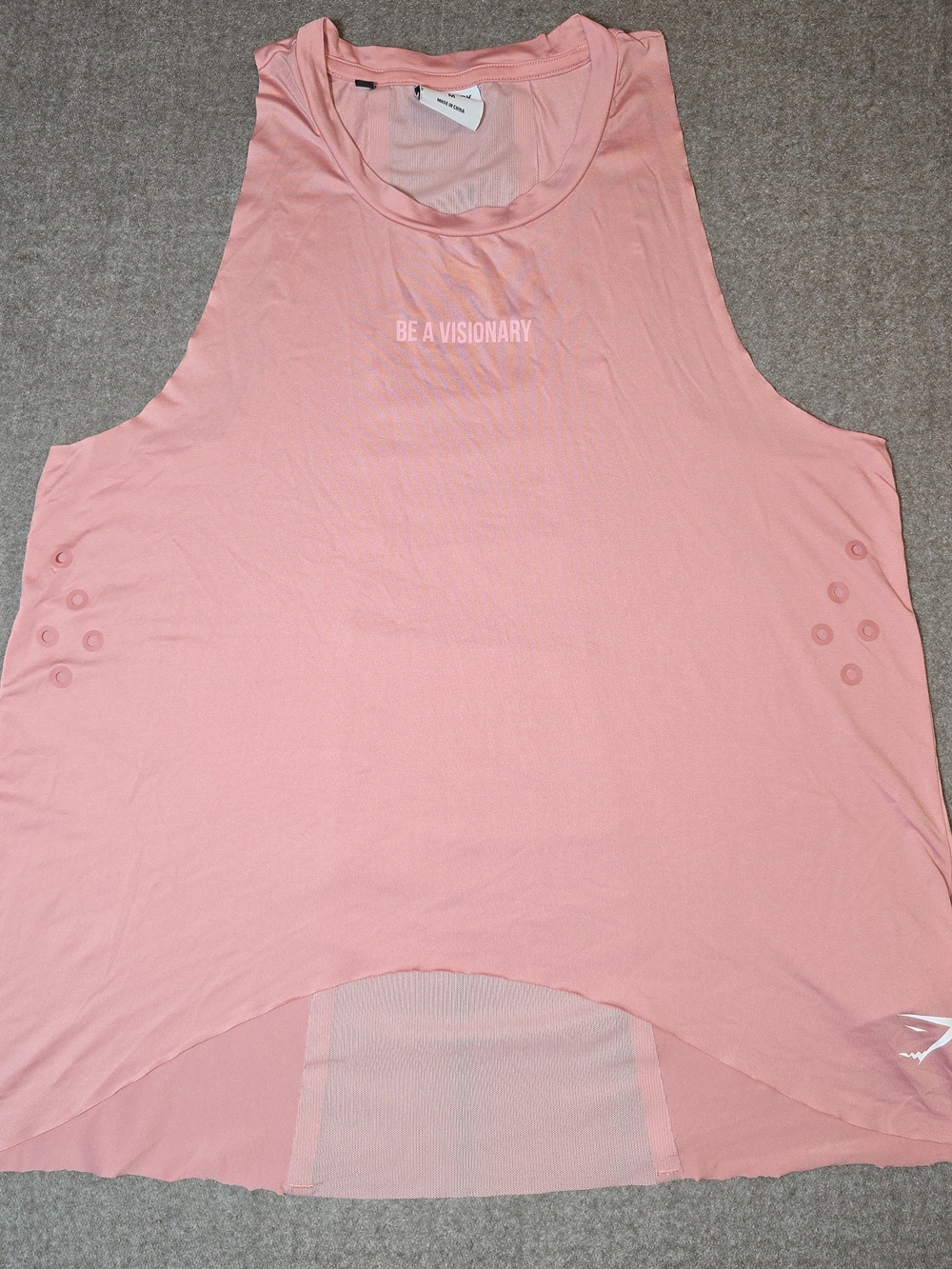 Gymshark Pink 'Be A Visionary' Sleeveless Mesh-Back Tank Medium